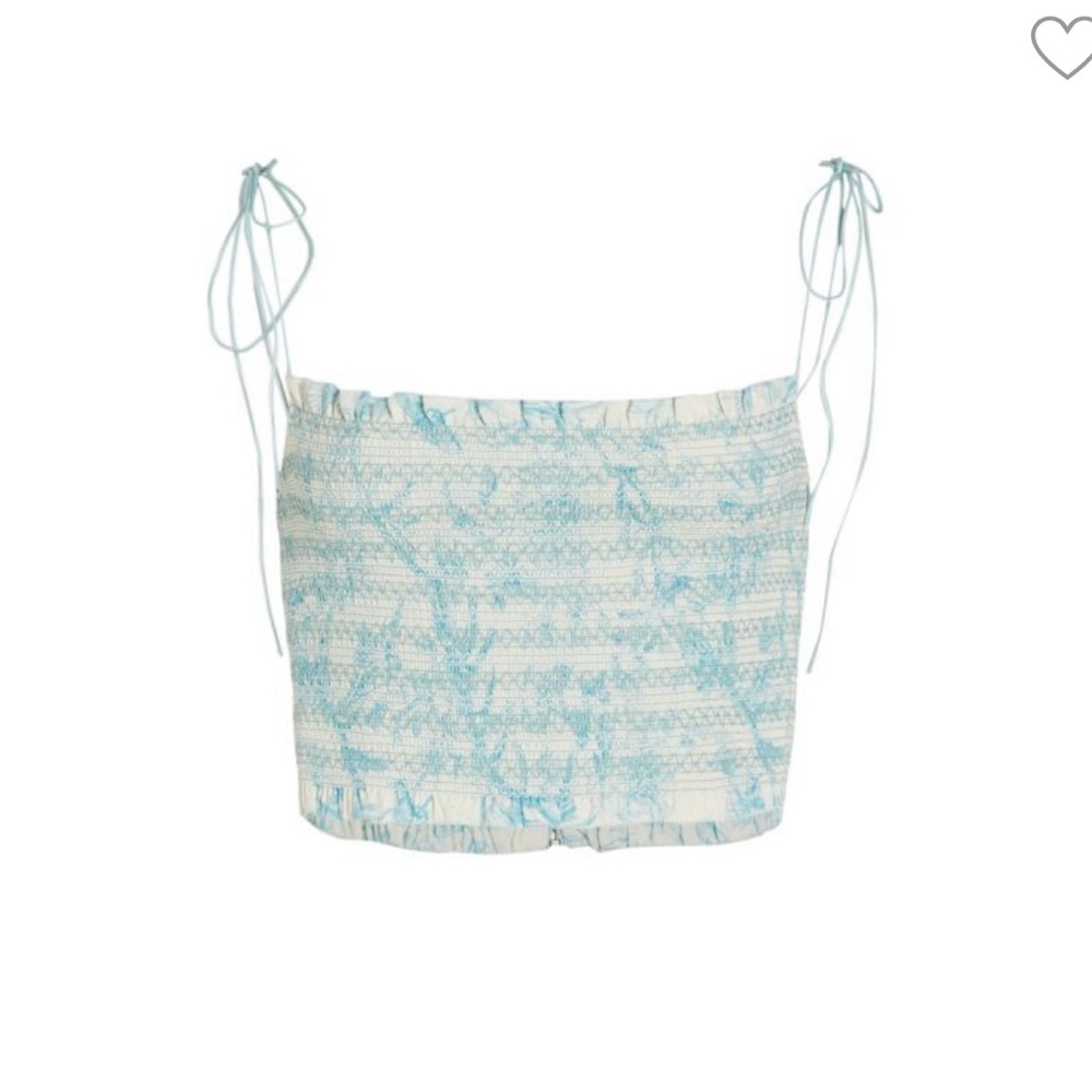 Alice + Olivia Light Blue and Cream Camisole